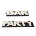 Red Vanilla Bar And Party Serving Dishes With Wooden Tray