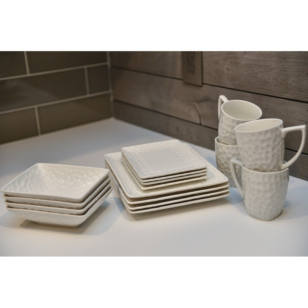 Vanilla Marble Rectangular 16Pc Dinner Set