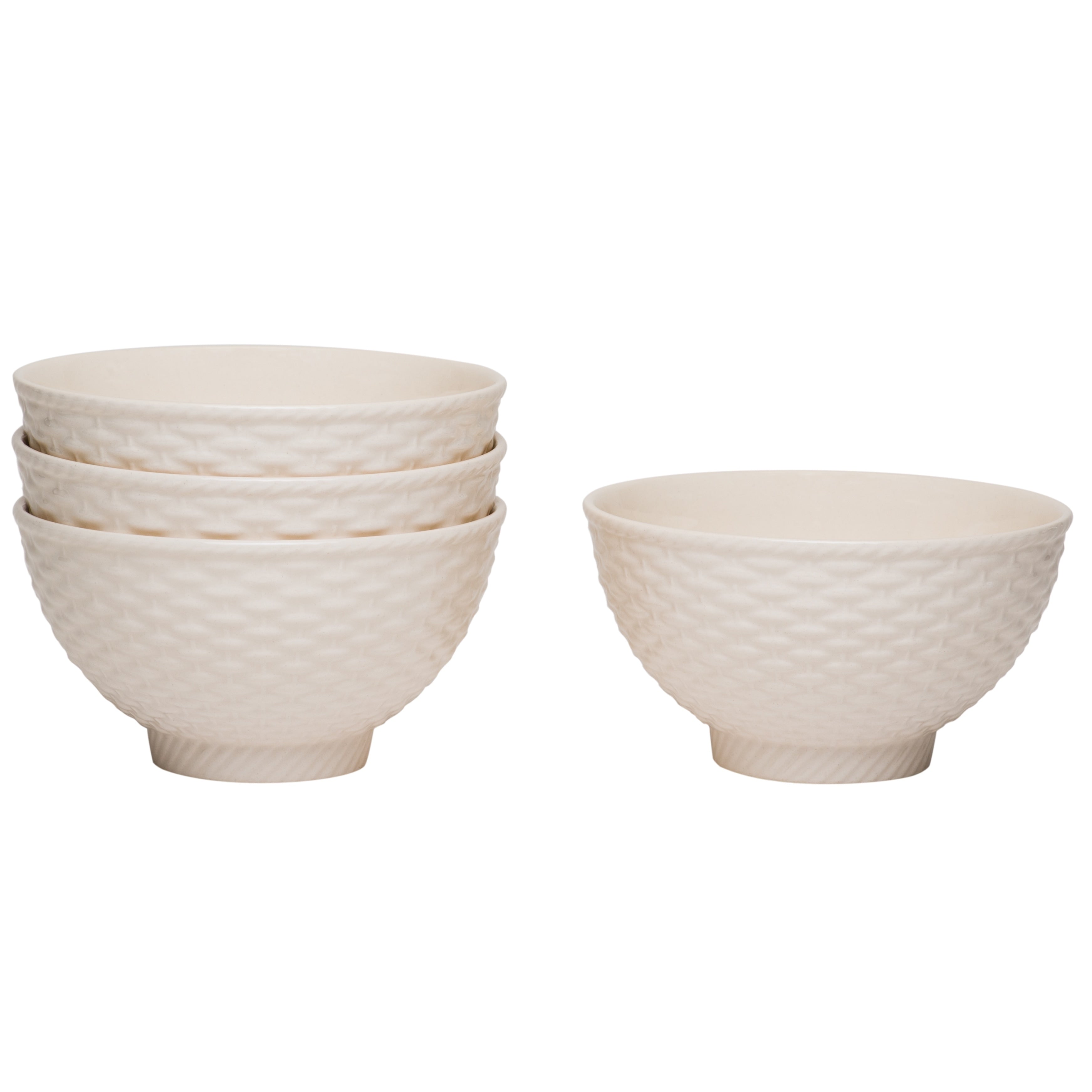 Nantucket White Fruit Bowls 5.5 20Oz Set Of 4