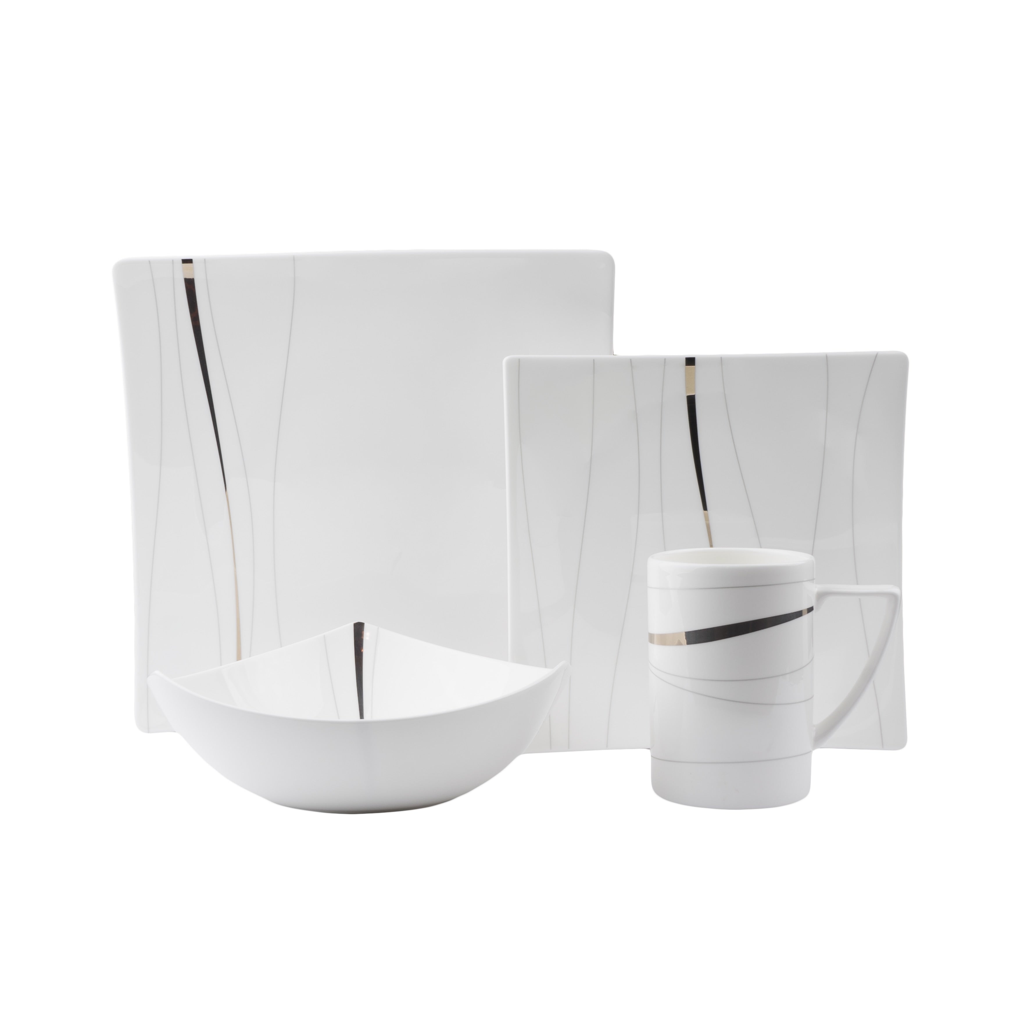 Odett Platinum 16Pc Dinner Set