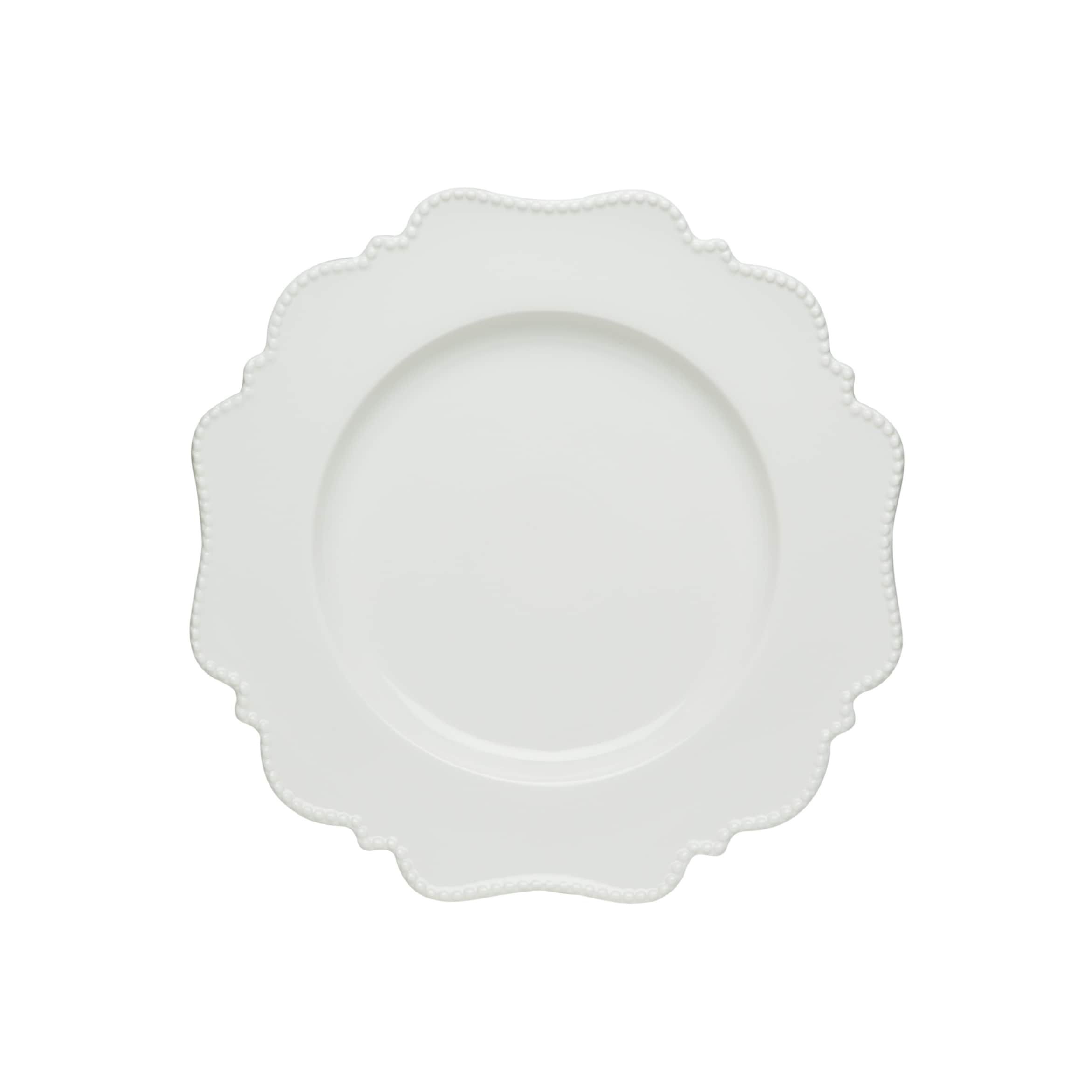 Red Vanilla Pinpoint White Round Platter 12.5