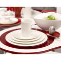 Pure Vanilla Rimmed Oversized Dinner Plate 11.75 Set Of 2