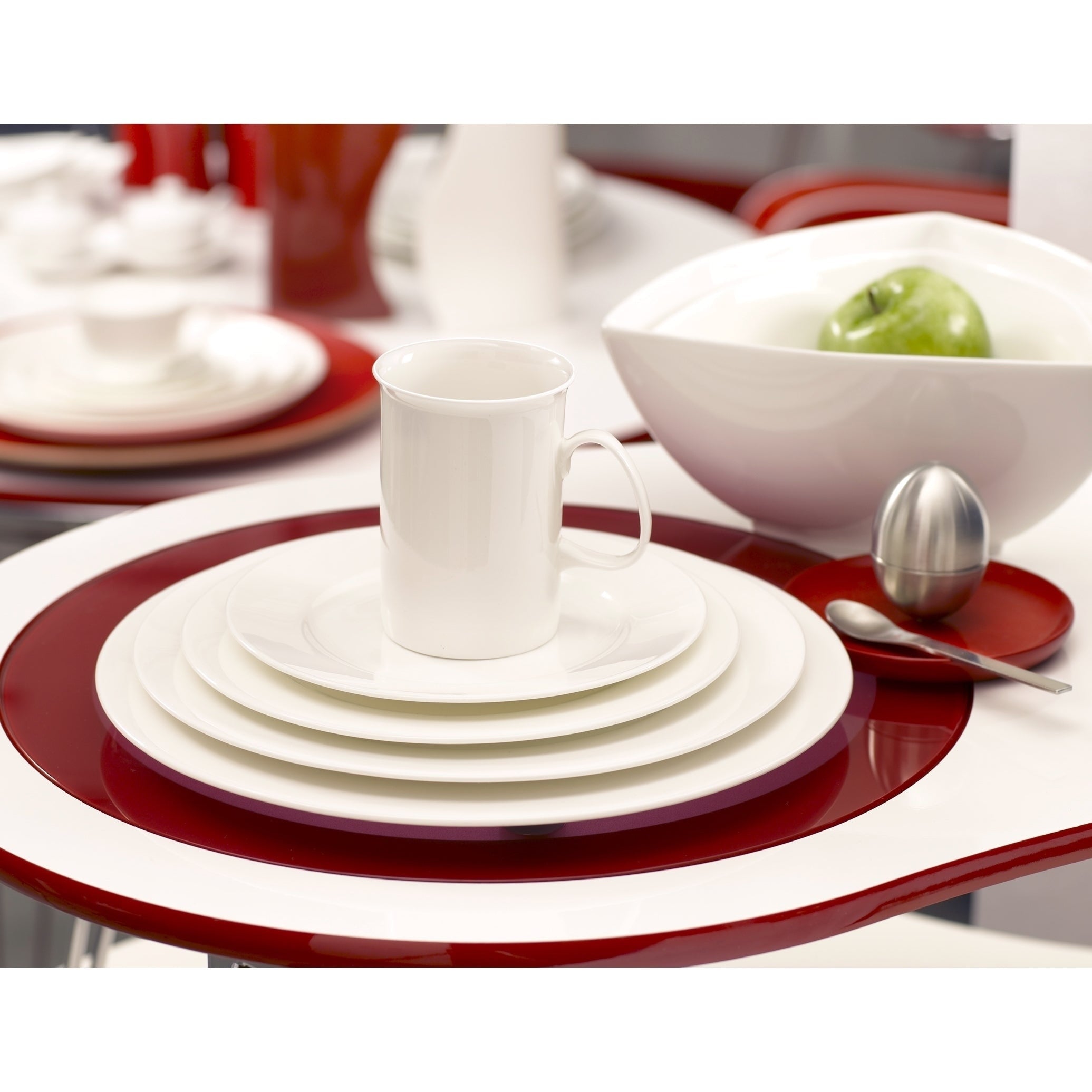 Pure Vanilla Rimmed Oversized Dinner Plate 11.75 Set Of 2