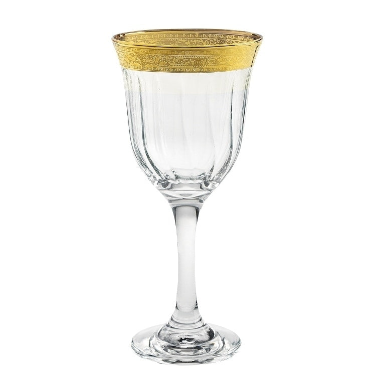 Red Wine Set Of 6 Melania Collection Gold