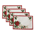 Red And White Poinsettias Placemat Set Of 4 13 X19