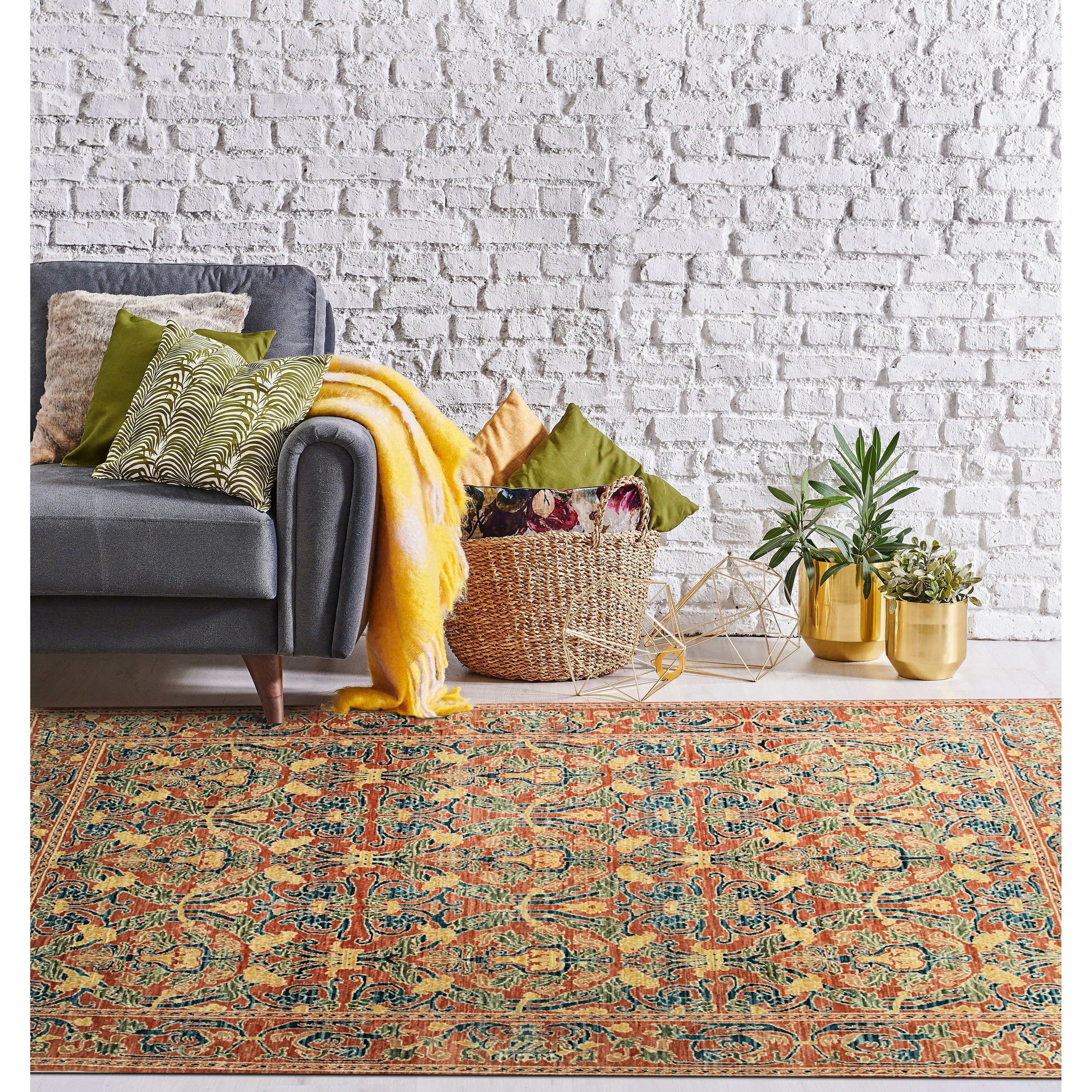 Red Transitional Spanish Style Rug 85 X 910 85 X 910