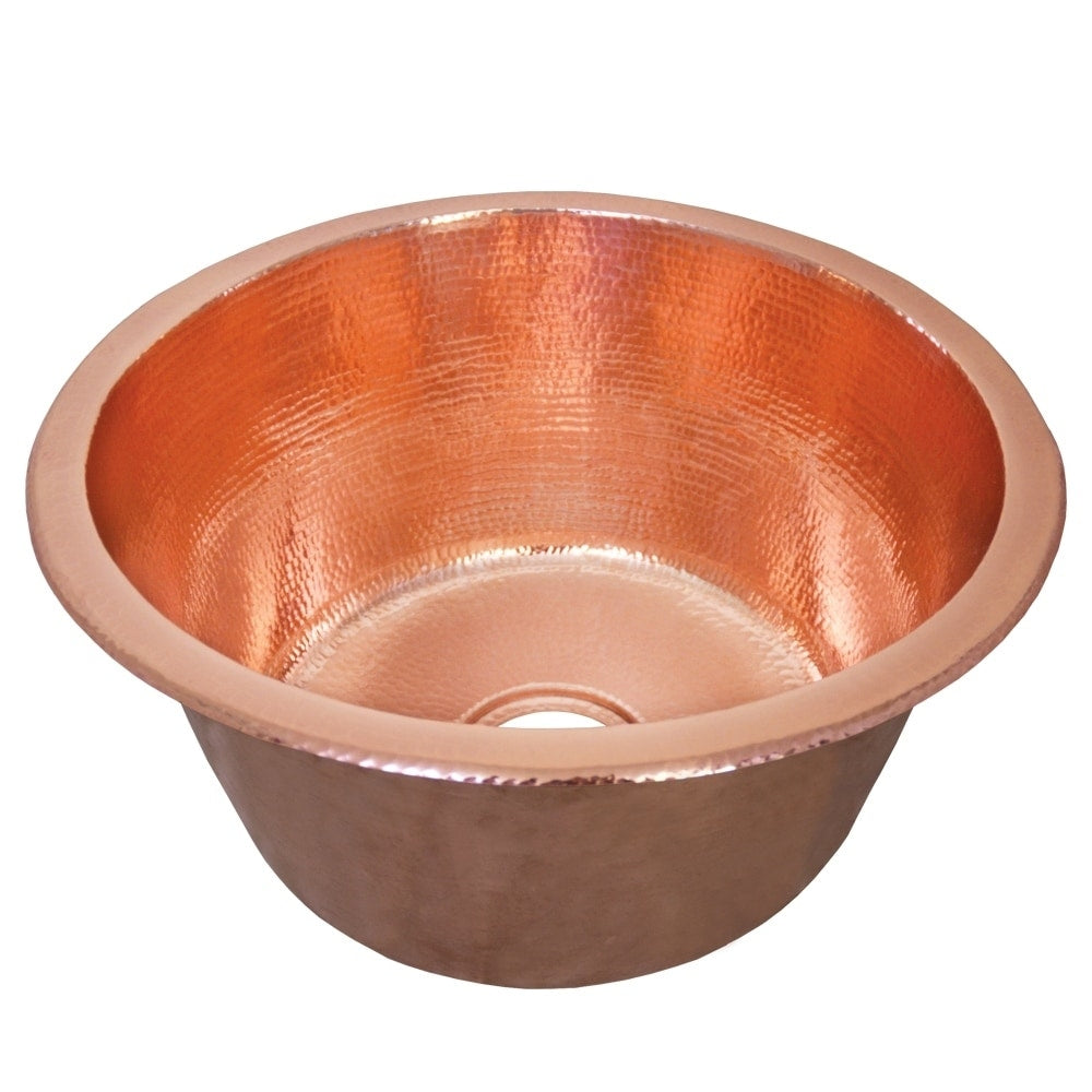 Redondo Grande Hammered Polished Copper Universal Mount Bar Sink Polished Copper