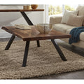 Reese Live Edge Rectangular Coffee Table In Natural Acacia