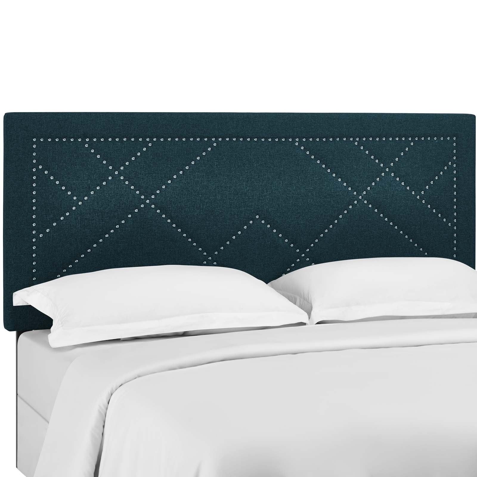 Modway Reese Nailhead Full Queen Upholstered Linen Fabric Headboard