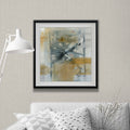 Reflections I Custom Framed Print Blue White Grey Yellow Green Silver Gold