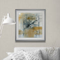 Reflections I Custom Framed Print Blue White Grey Yellow Green Silver Gold