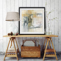 Reflections Ii Custom Framed Print Blue White Grey Yellow Green Silver Gold