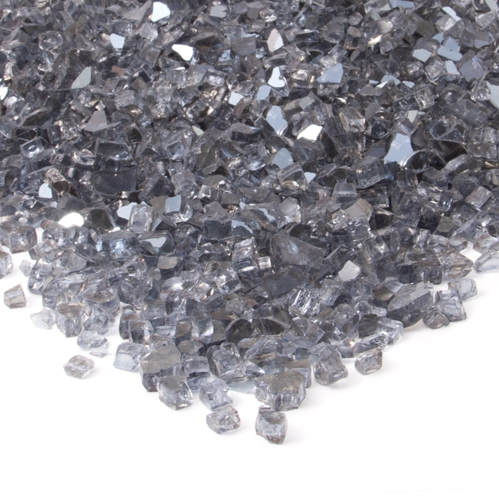 Reflective Grey Colored Fire Glass By Real Flame