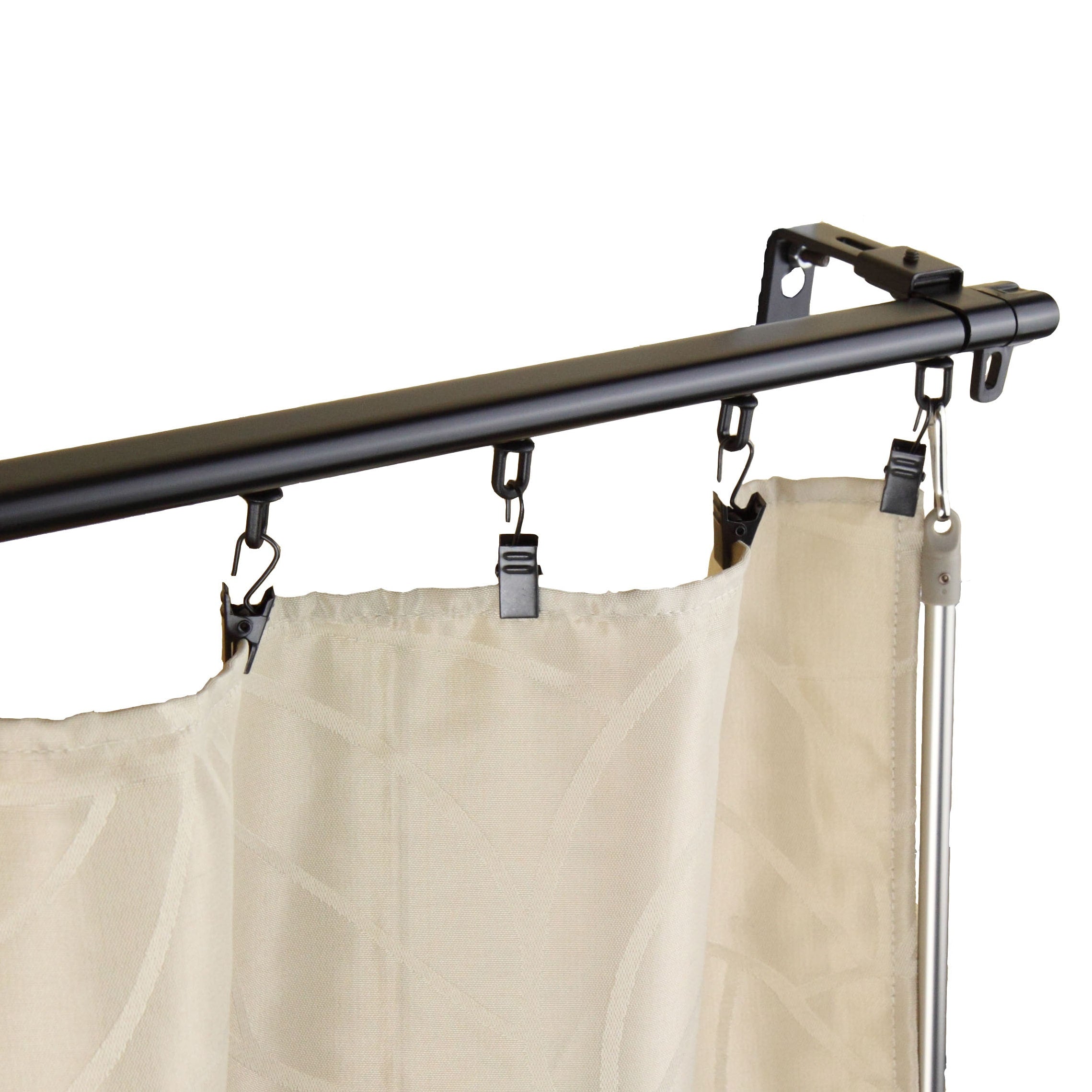 Instyledesign Regal Black Adjustable Curtain Track Set