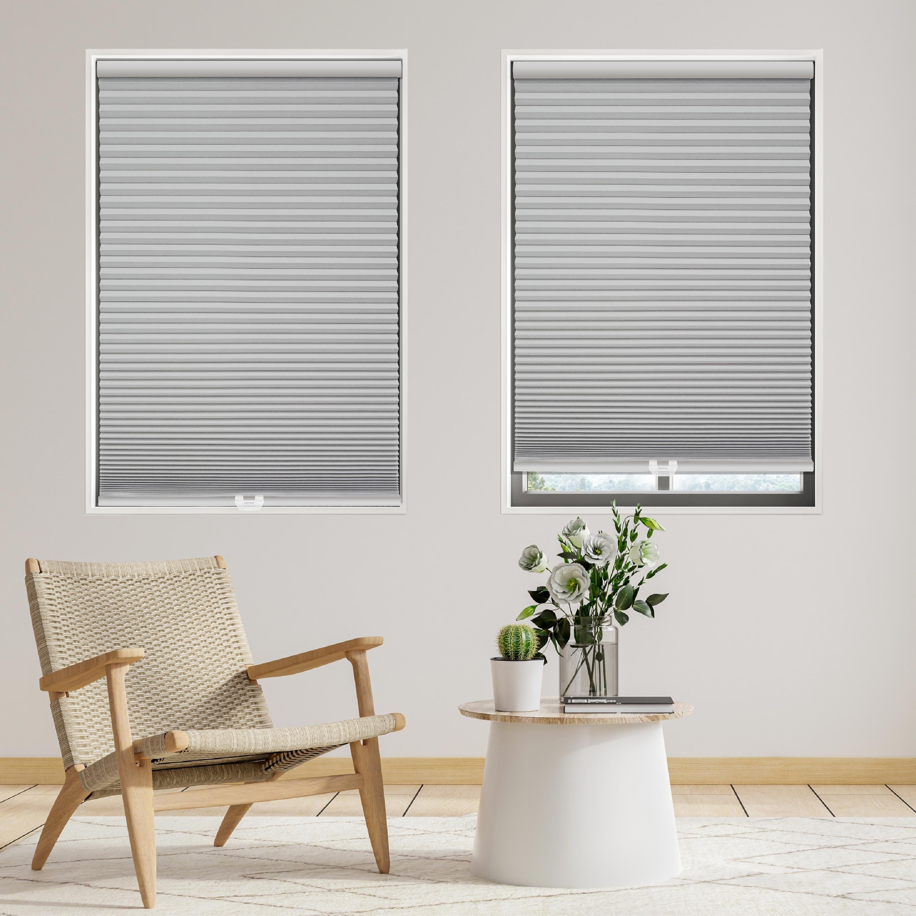 Copper Grove Yerevan 48 Inch Grey White Cordless Blackout Cellular Shade