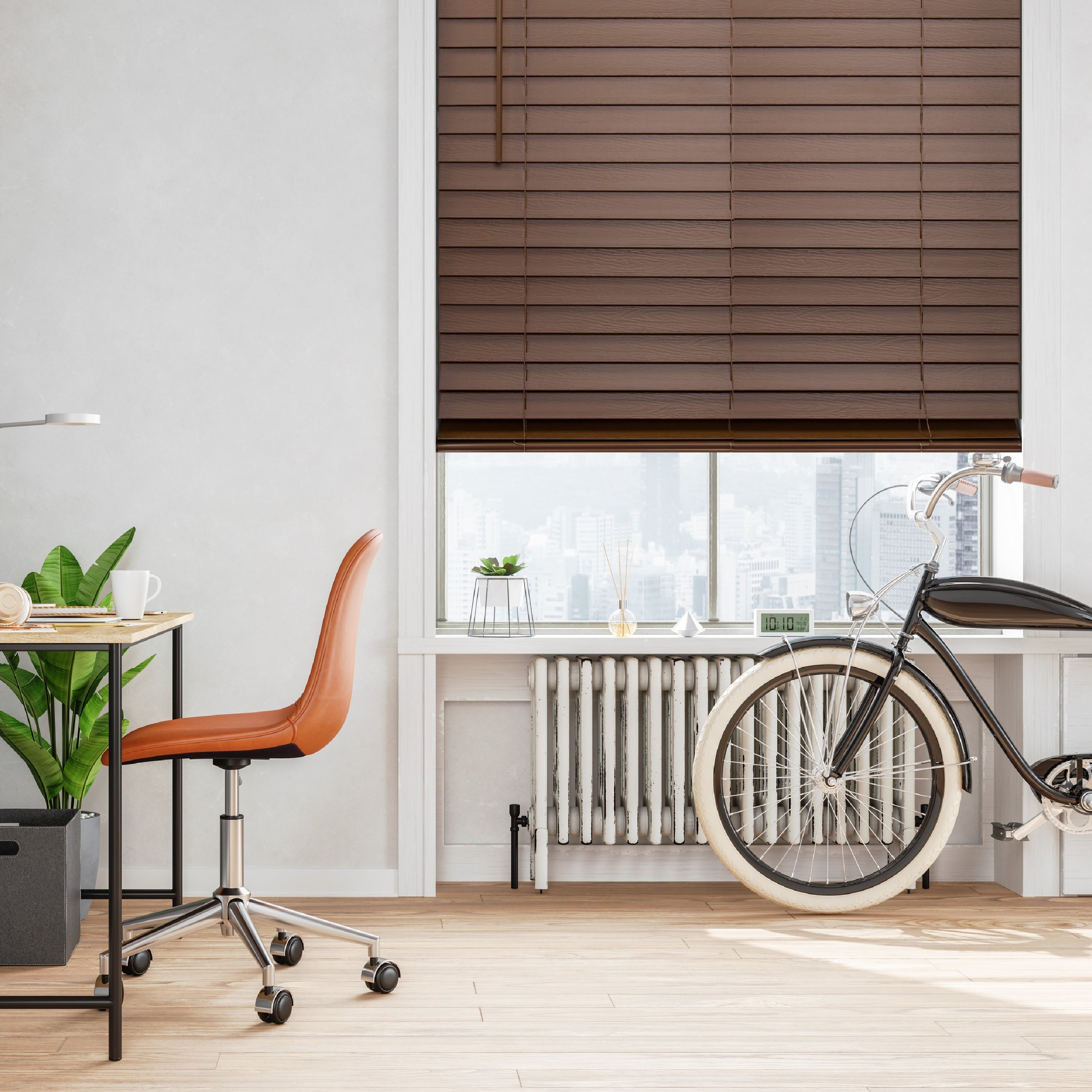 Copper Grove Yerevan 64 Inch Dark Oak Cordless Faux Wood Blind