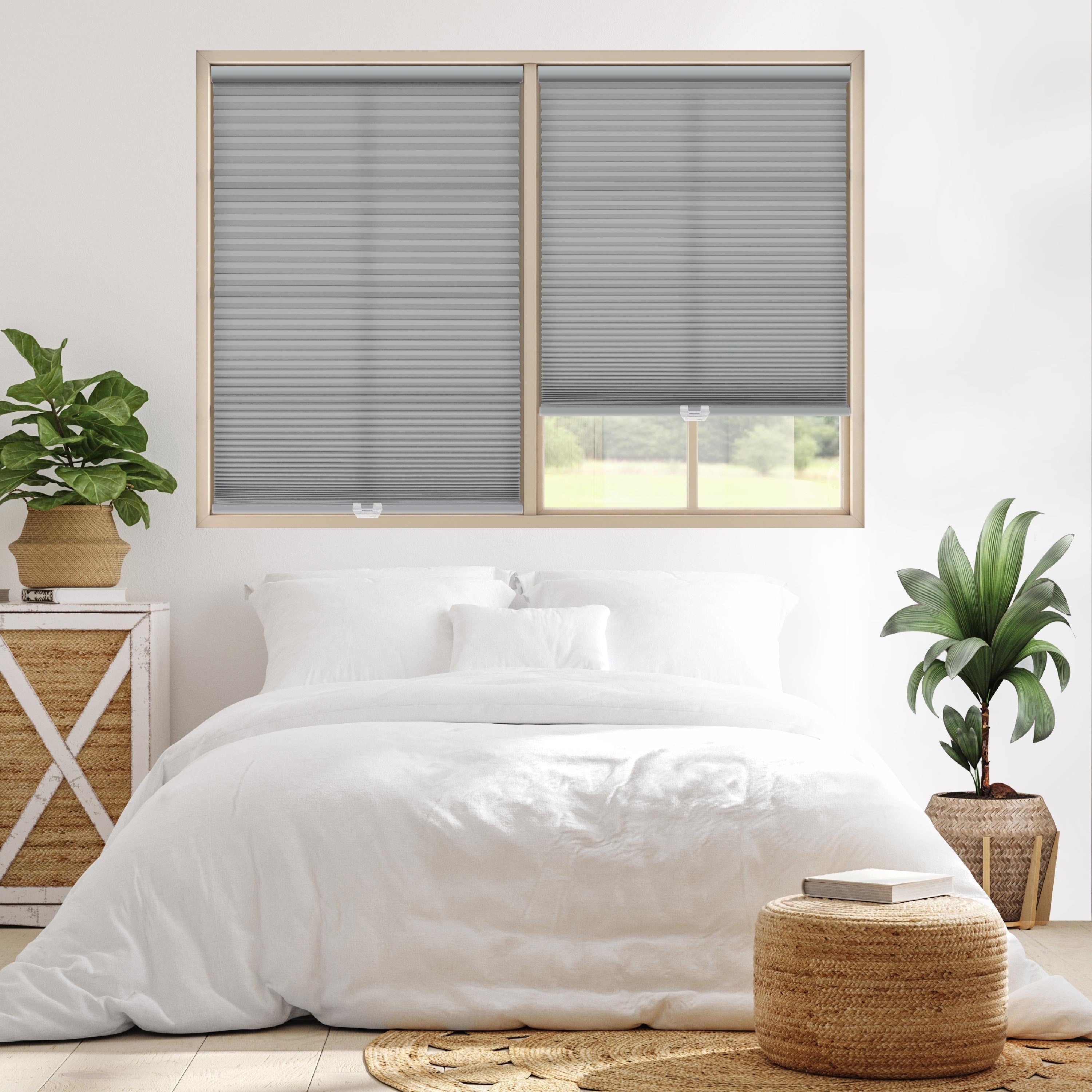 Copper Grove Yerevan 64 Inch Grey White Cordless Blackout Cellular Shade