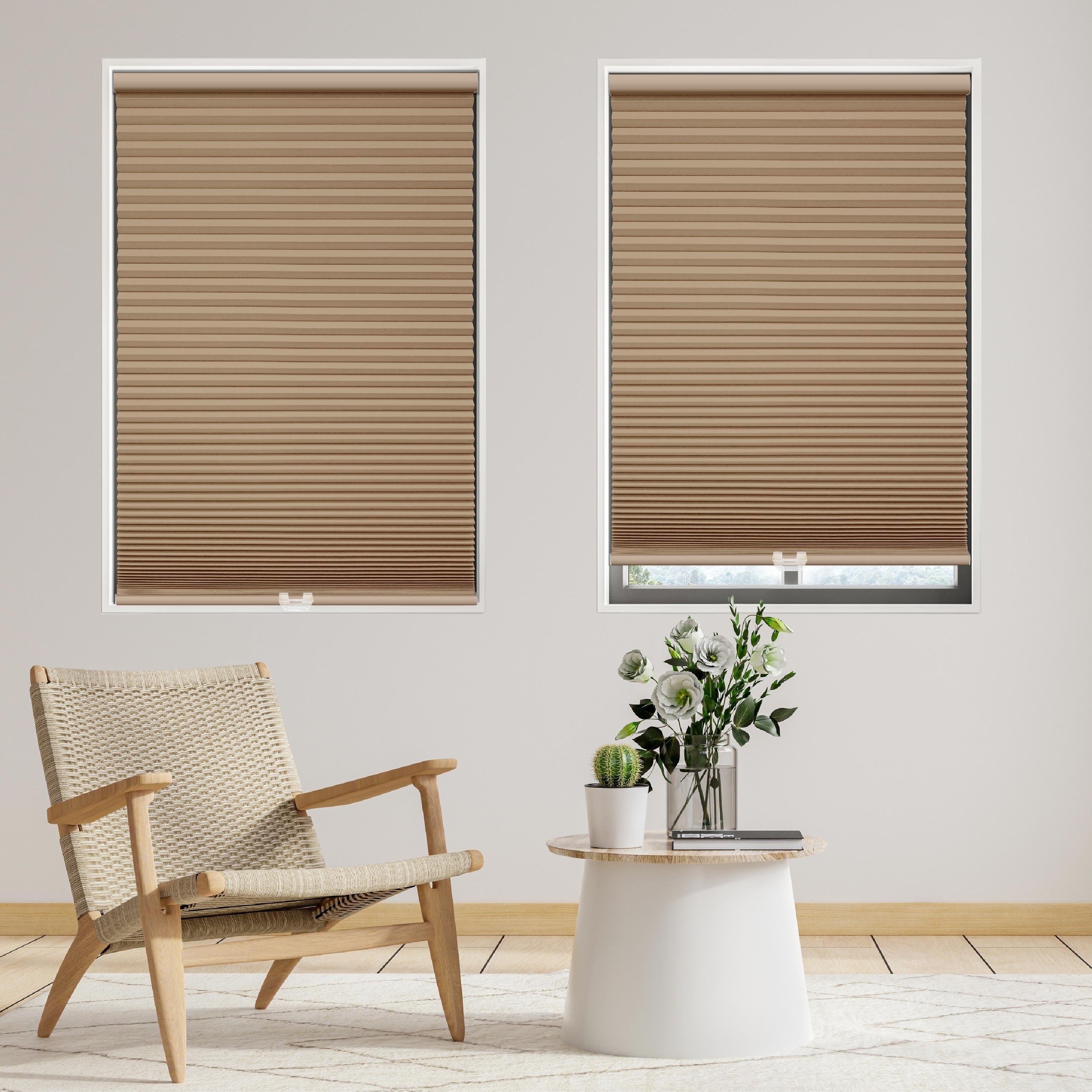 Copper Grove Yerevan 64 Inch Latte White Cordless Blackout Cellular Shade