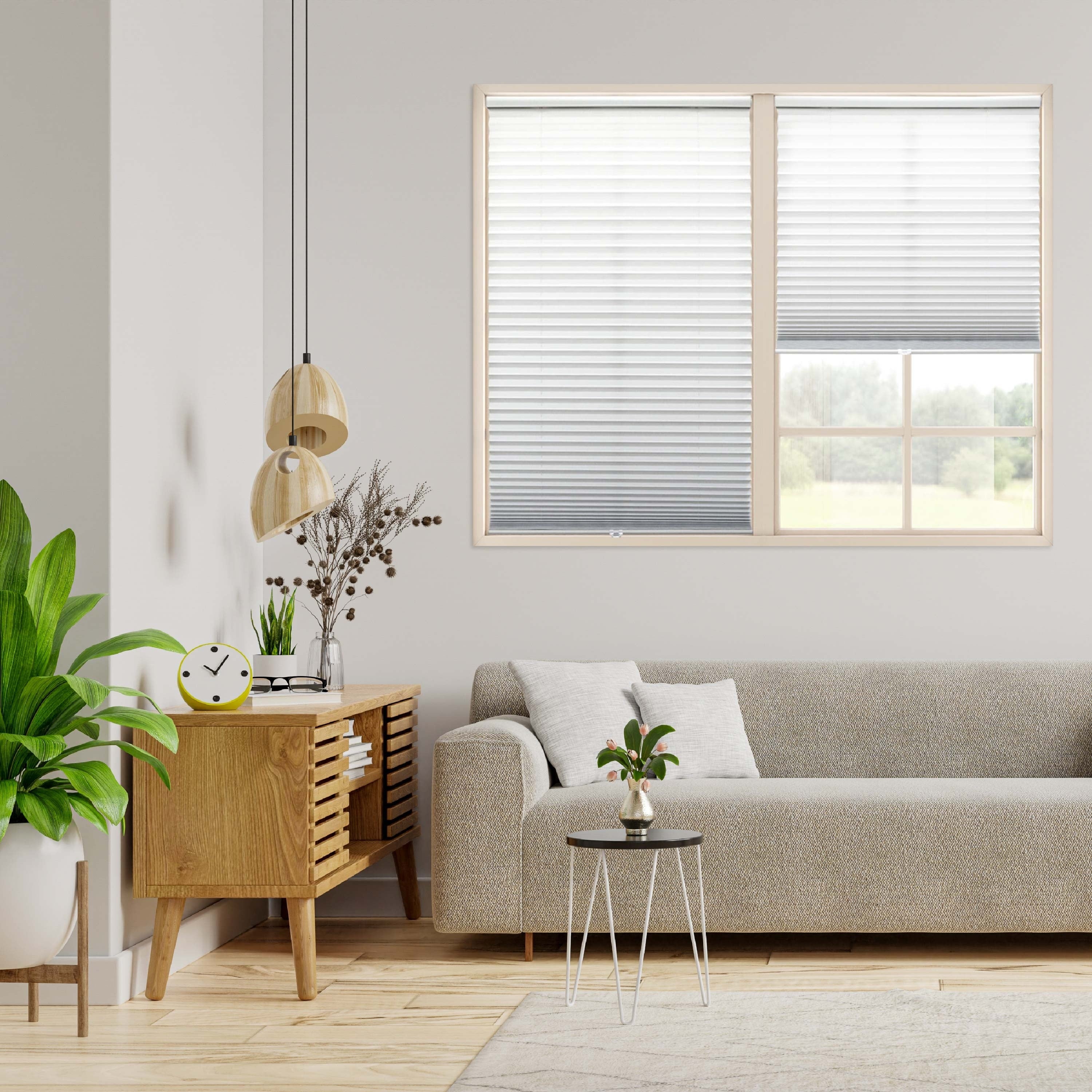 Copper Grove Yerevan 64 Inch White Light Filtering Pleated Shade