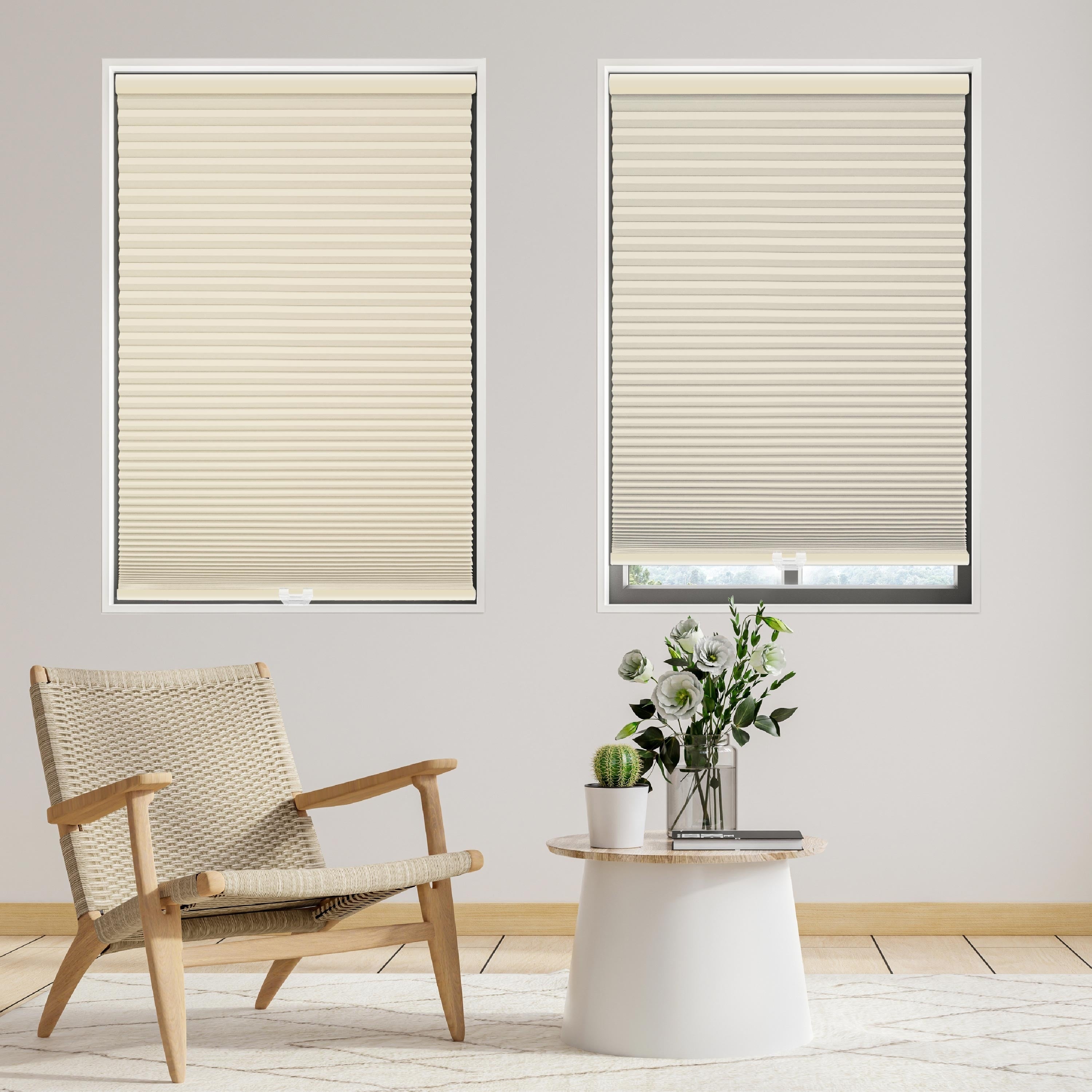 Copper Grove Yerevan Tan White Long Cordless Blackout Cellular Shade 48 In.