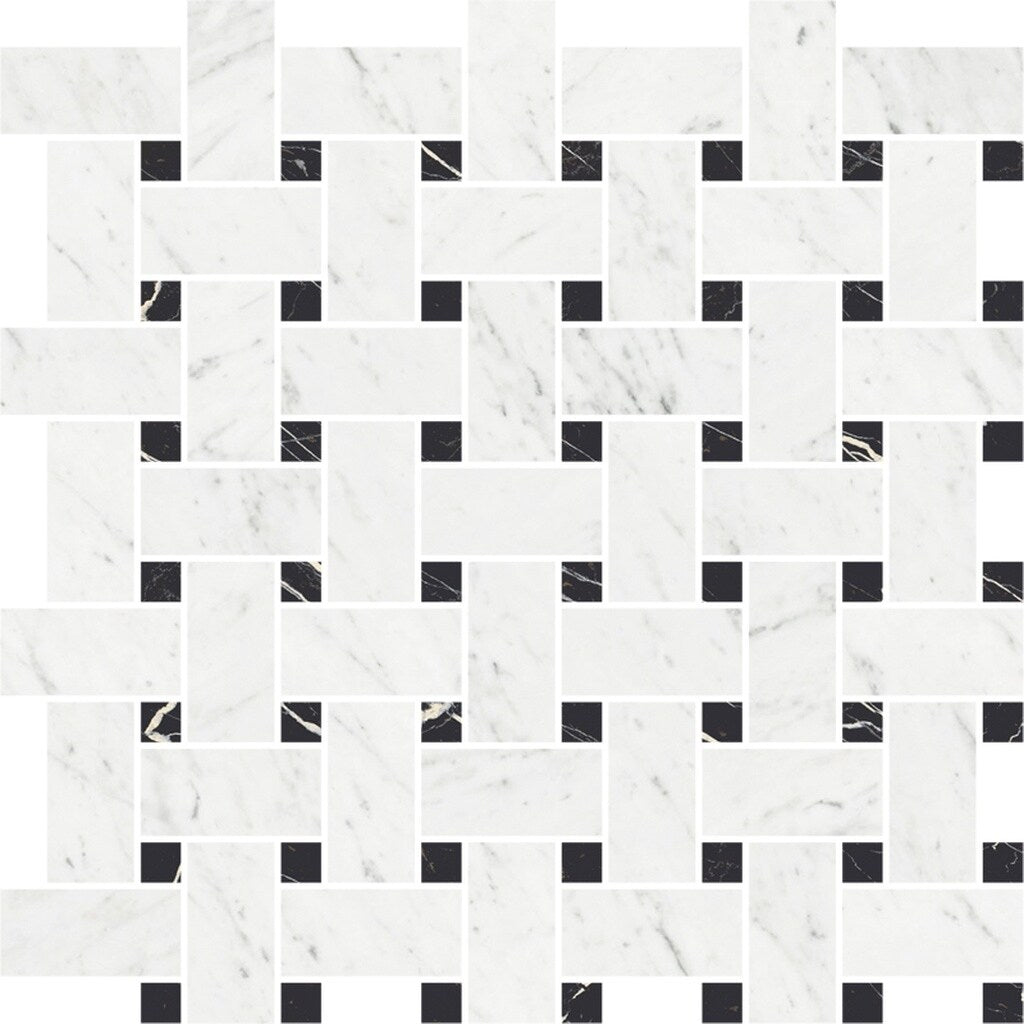 Regalia 12X12 In. Matte Gres Porcelain Basketweave Mosaic Wall And Floor Tile 5.82 Sq Ft Case 6 Pack