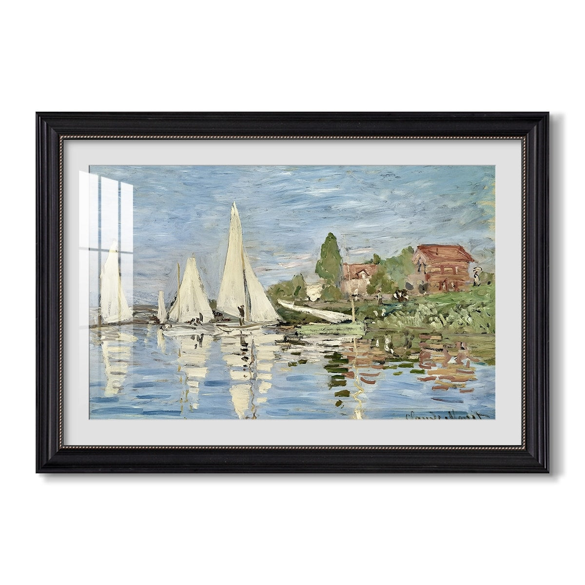 Regatta At Argenteuil 1872 Claude Monet Custom Framed Print