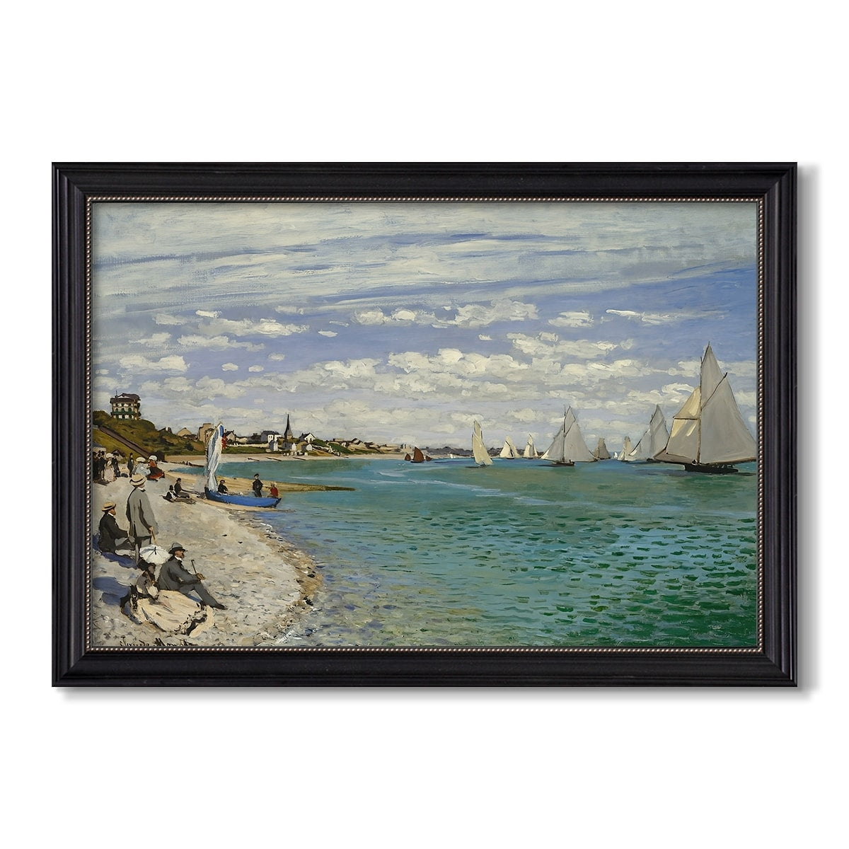 Regatta At Sainte Adresse 1867 Claude Monet Custom Framed Canvas
