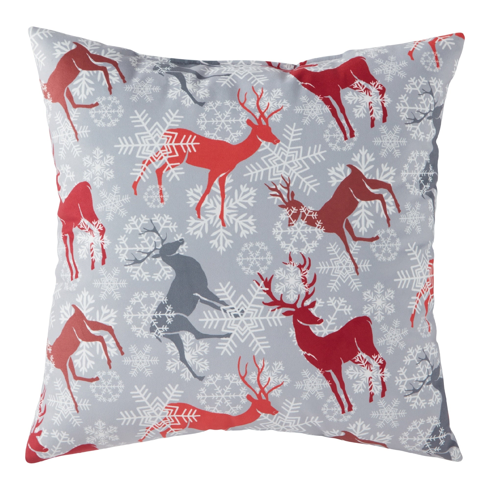 Reindeer 18 Inch Holiday Throw Pillow