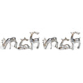 Reindeer Christmas Figurine Holiday D Cor Silver Set Of 6