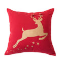 Reindeer Cotton 16 Square Christmas Throw Pillow