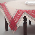 Christmas Reindeer Jacquard Polyester 72 Inch Tablecloth