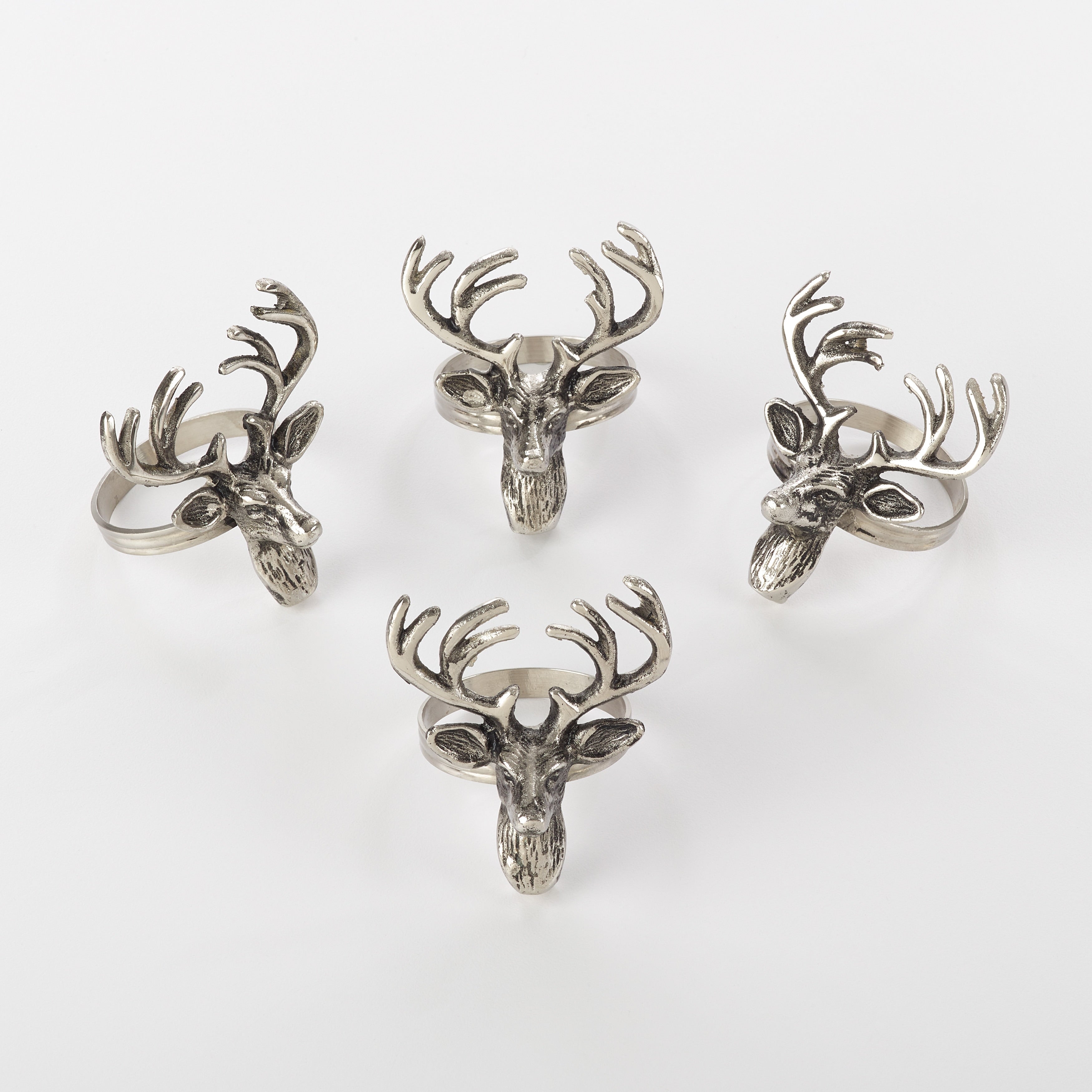 Reindeer Design Napkin Ring Set Of 4