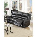 Relaxed Drama Bonded Leather Plywood Reclining Sofa Black