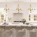 Modern Pendants Hanging Ceiling Fixture Gold 3 Lights L12.6 Xw12.6 Xh20.5