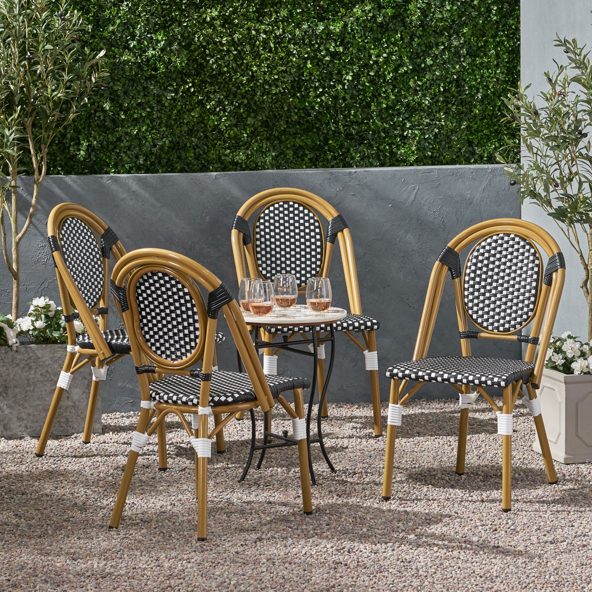 Remi Outdoor French Bistro Chairs Set Of 4 By Christopher Knight Home