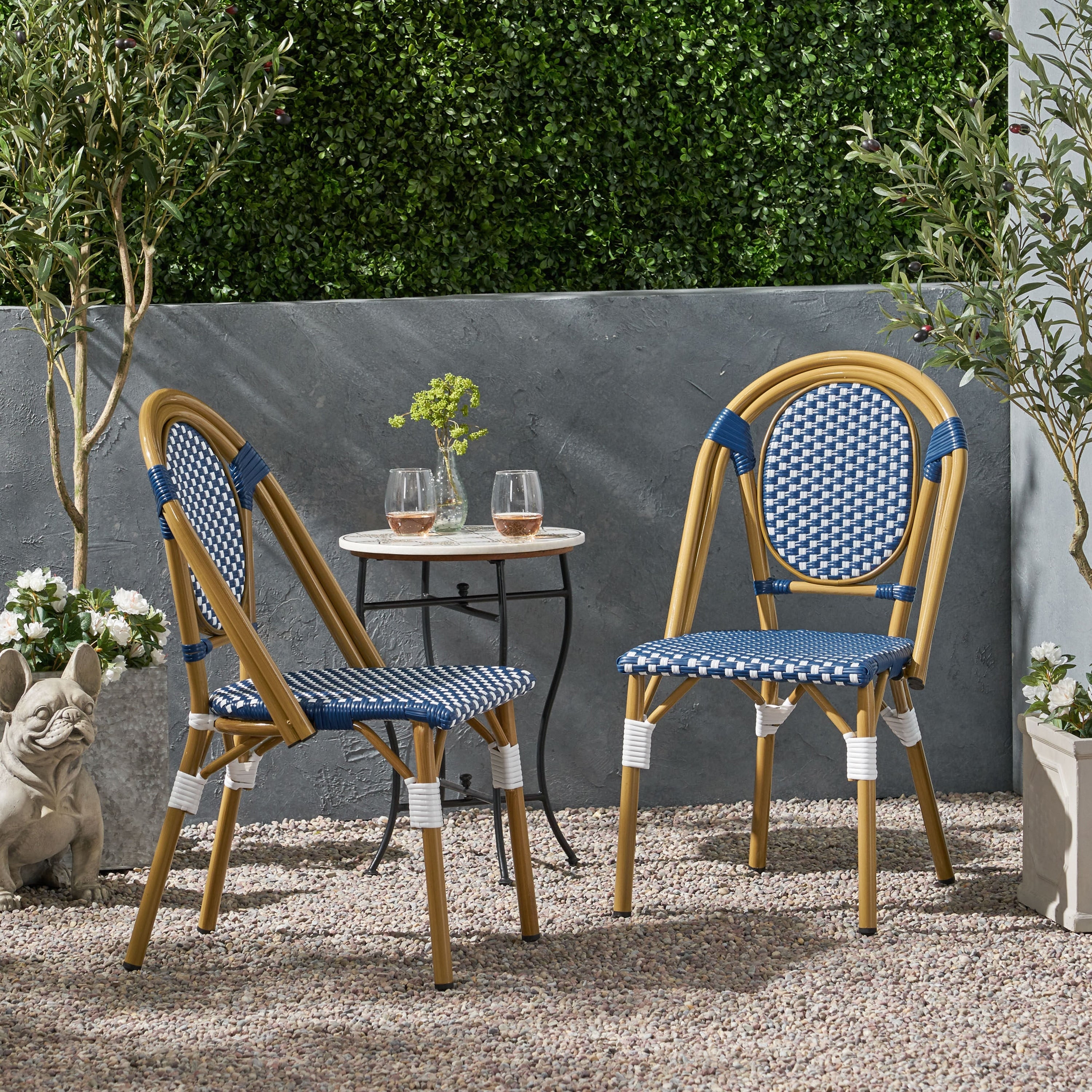 Remi Outdoor French Cafe Style Chairs Set Of 2 By Christopher Knight Home
