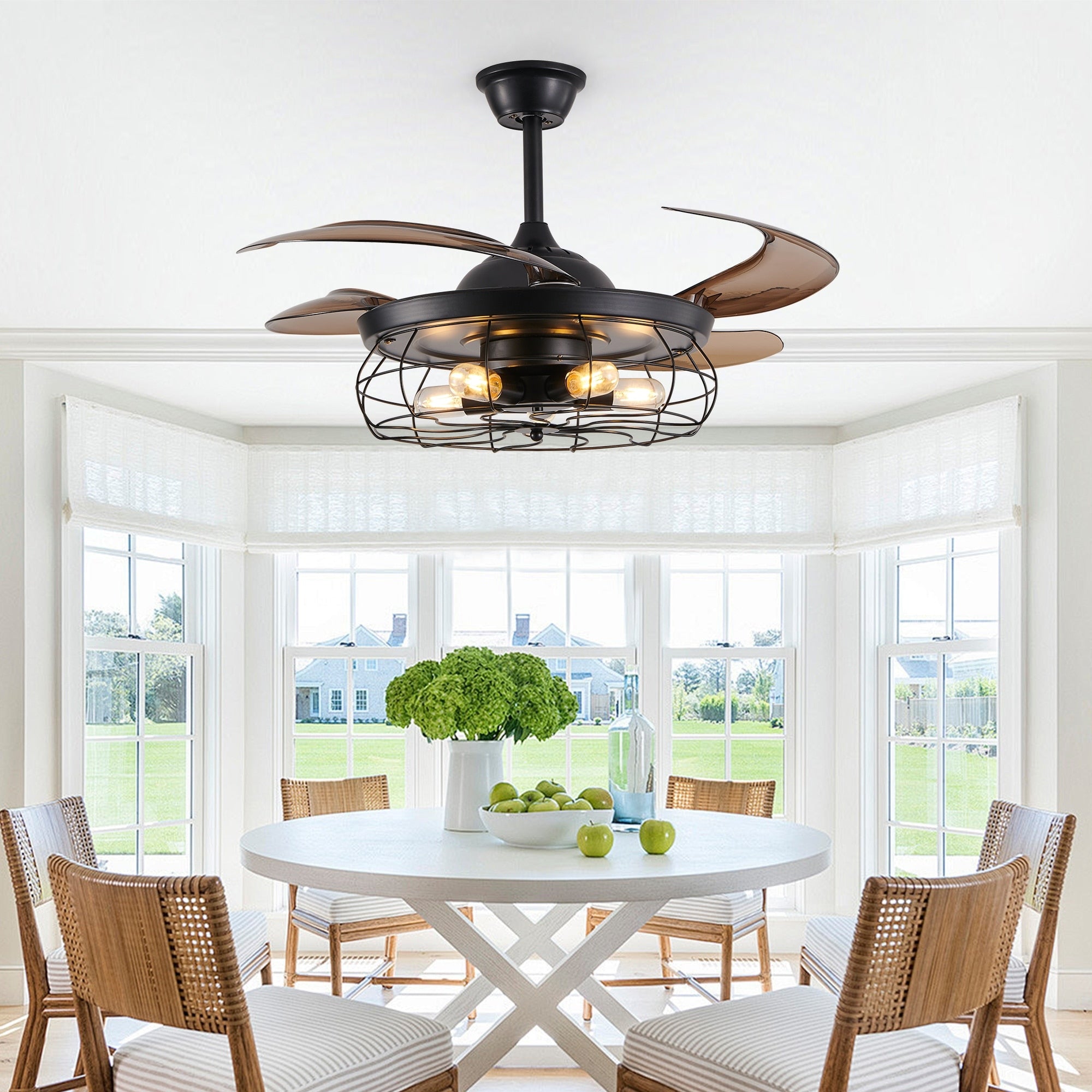 Remote Control Ceiling Fan With Adjustable Speed Without Bulbs