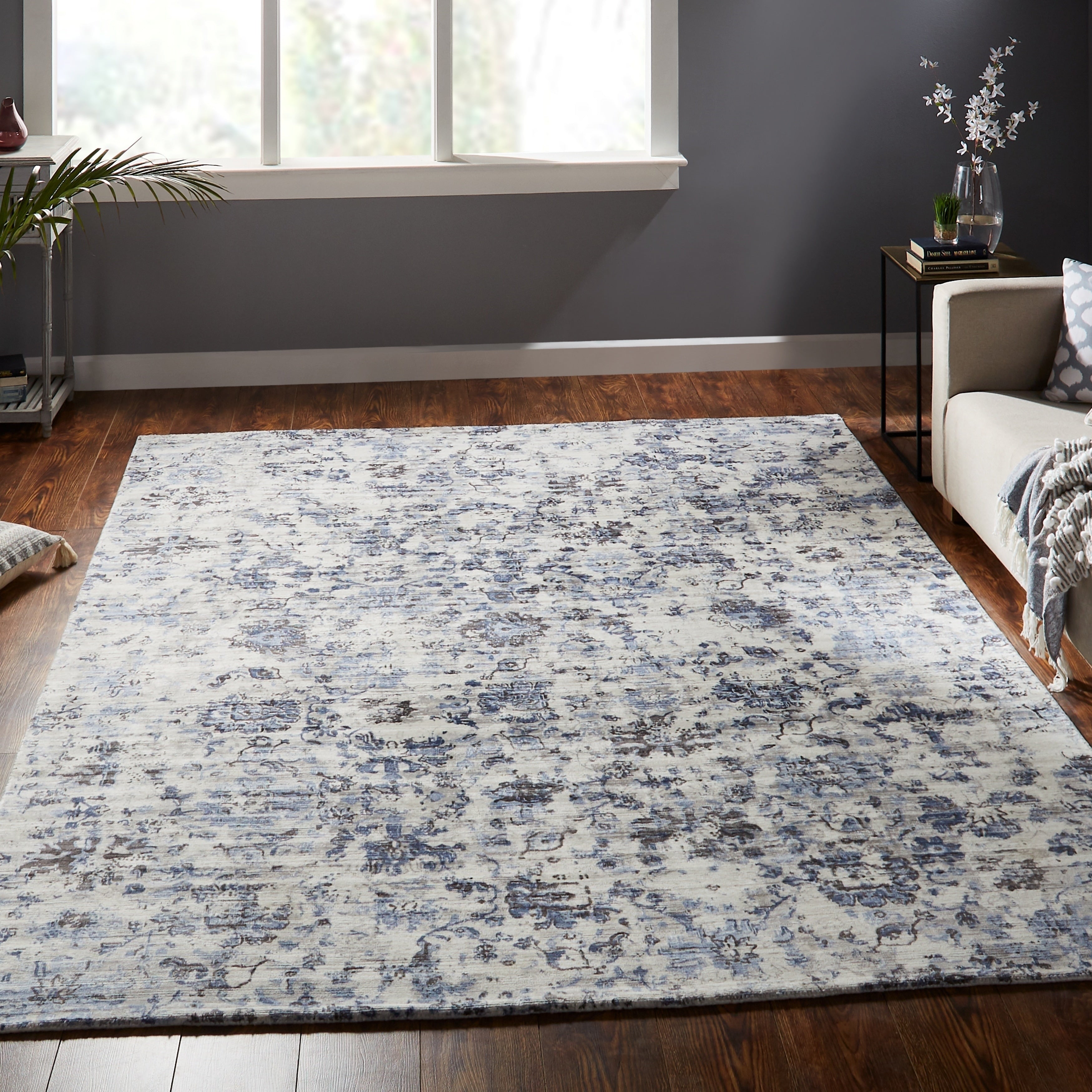 Copper Grove Slobozia Multitonal Blue Grey Area Rug