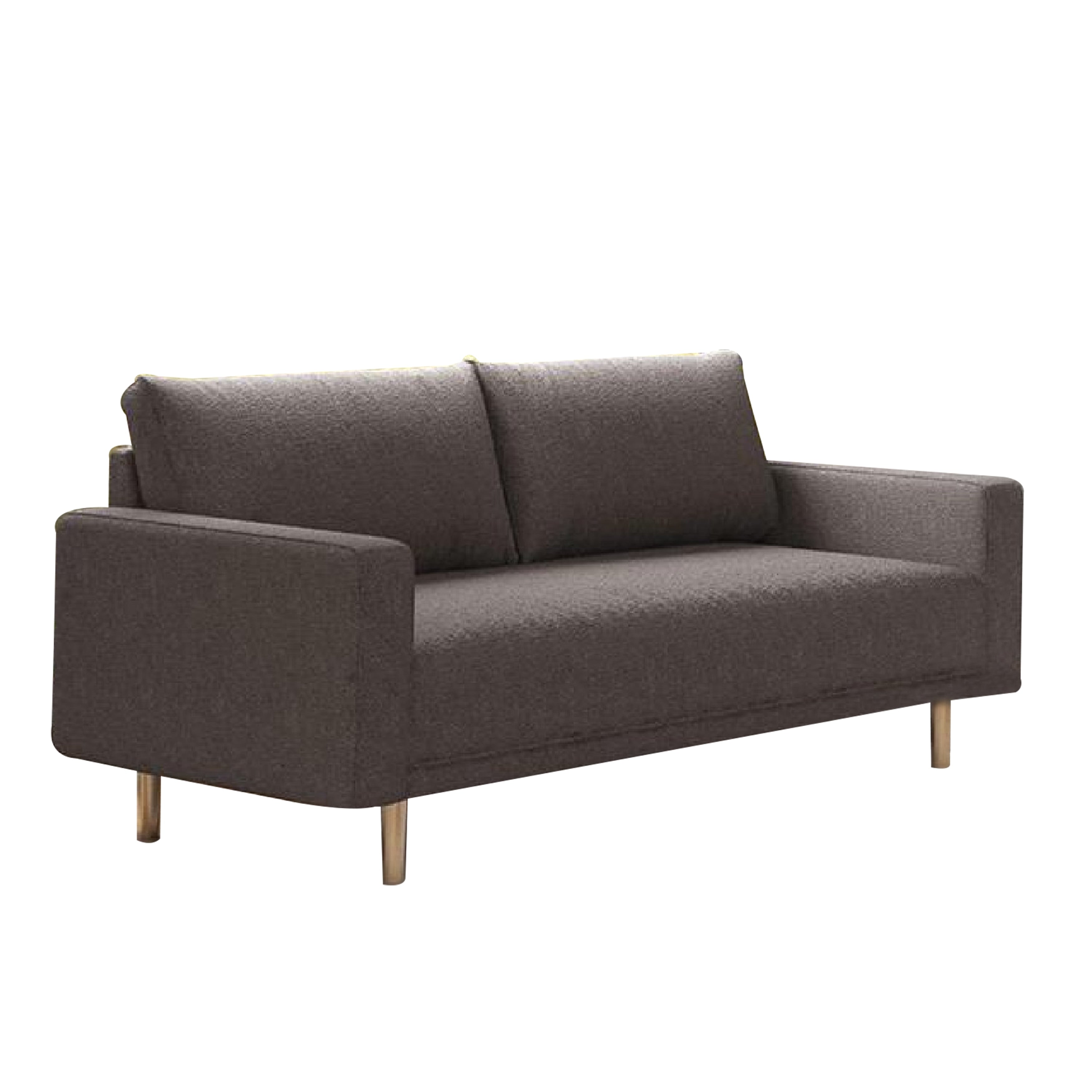Remy Loveseat Charcoal Gray Boucle Gold Solid Wood Frame 63 Inch