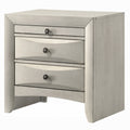 Remy Nightstand 3 Contemporary Faceted Drawers Antique White Finish