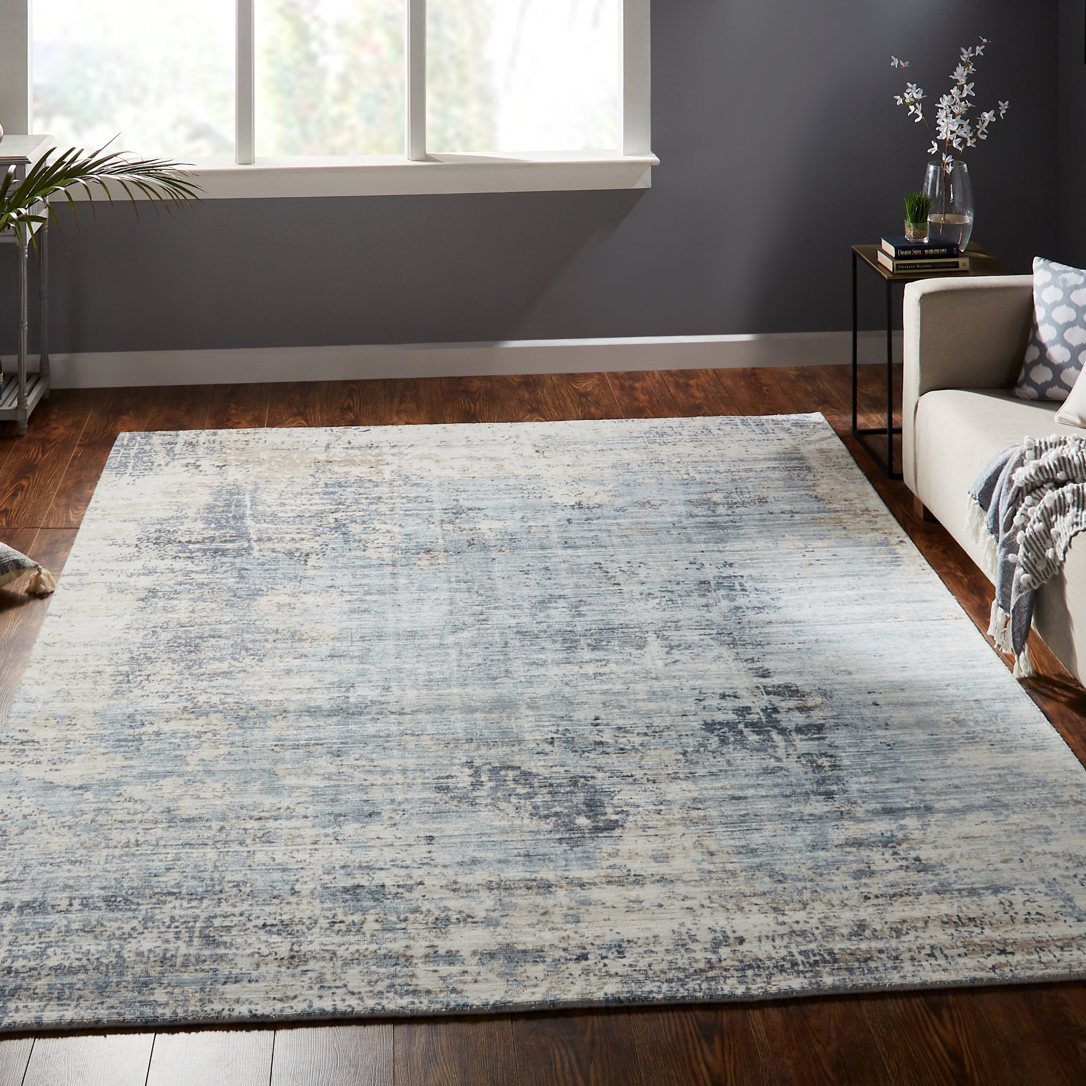 Copper Grove Taraclia Blue Grey And Off White Area Rug