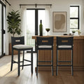 Ren Rubberword Bar Stool Ivory Upholstered Counter Height Stool