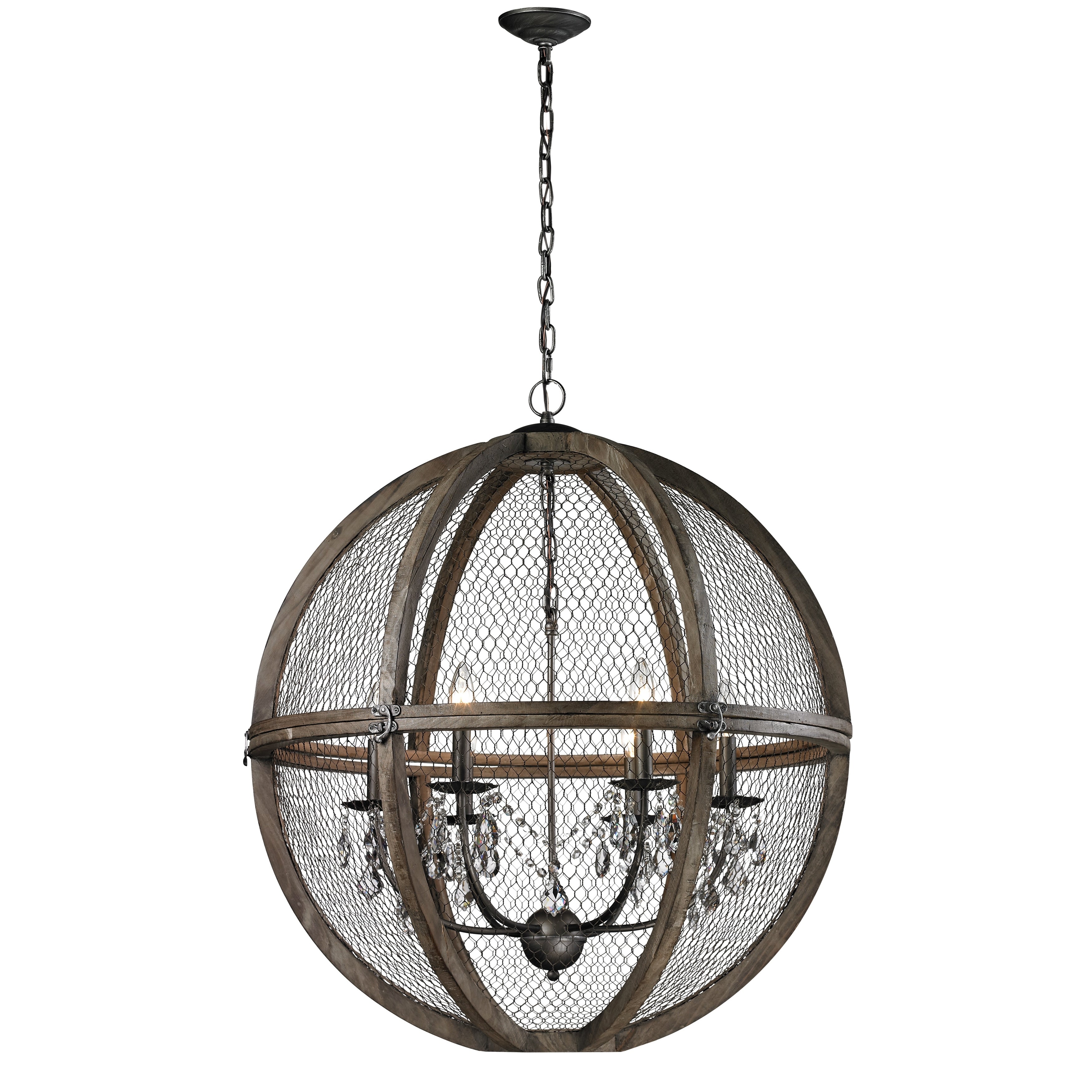 Renaissance Invention 30 Inch Wide 6 Light Chandelier In Weathered Zinc
