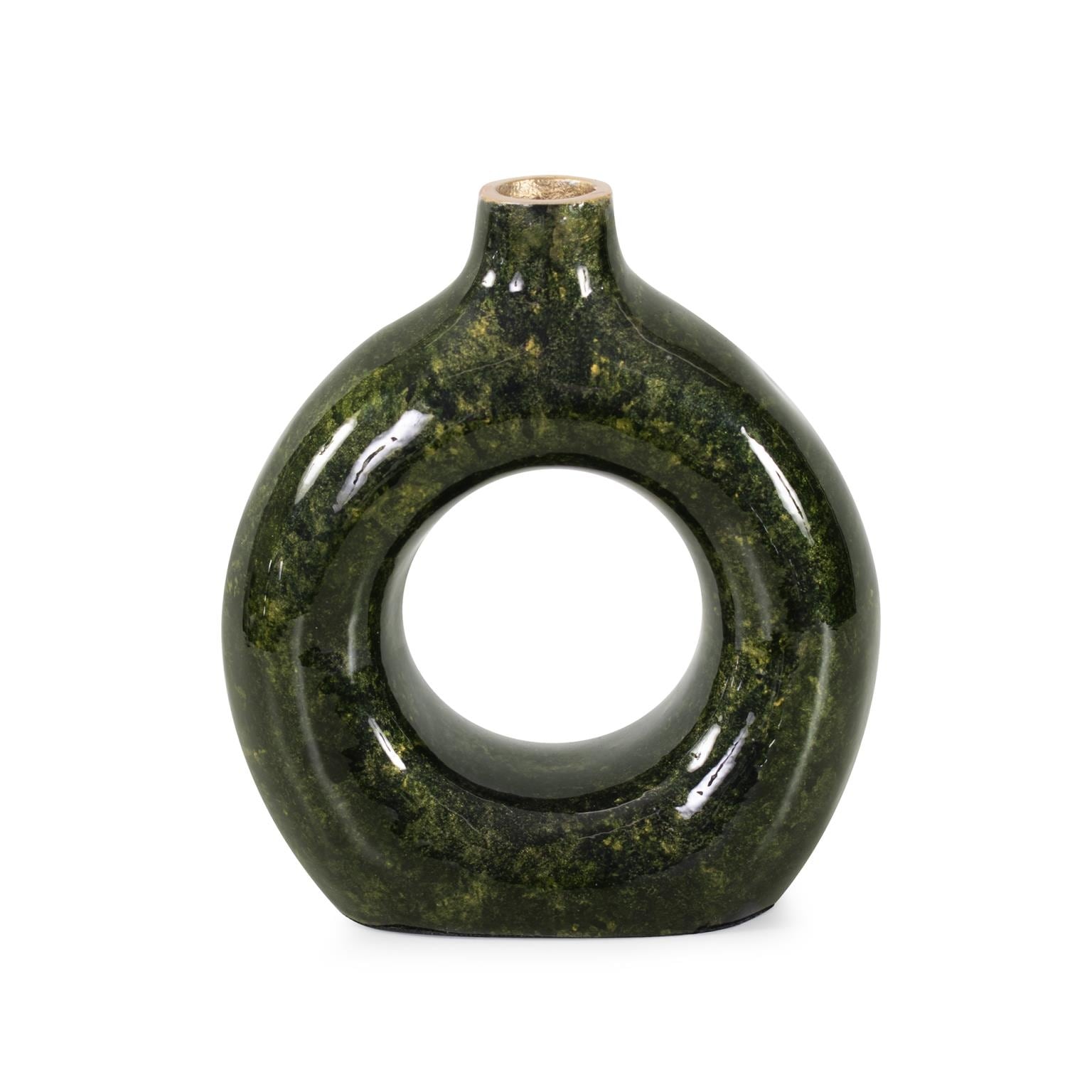 Renaldi Emerald Gold Round Vase Medium