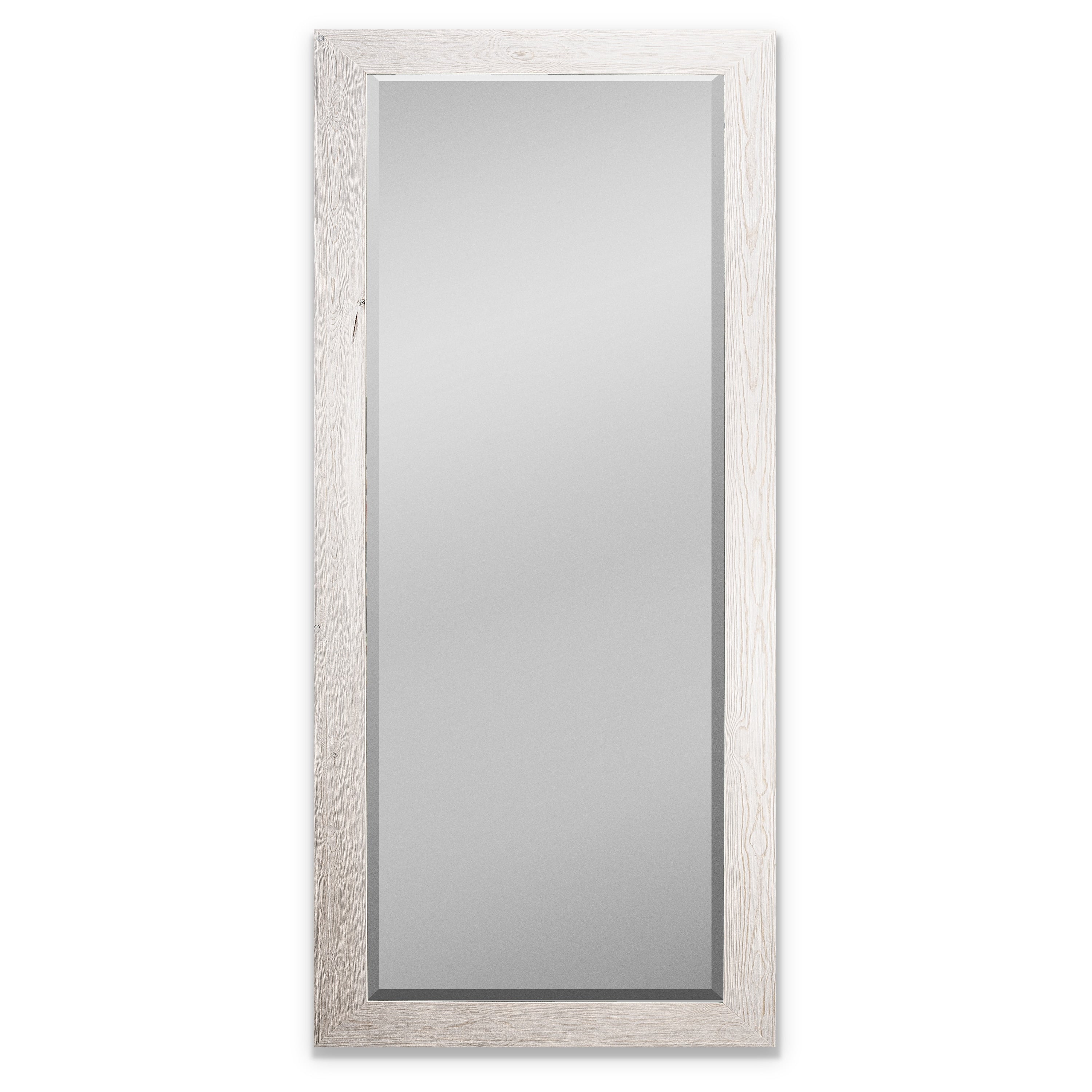 Barnwood Wood Full Length Mirror Distressed White 62X27