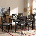 Reneau Modern And Contemporary Upholstered Wood 7 Piece Dining Set
