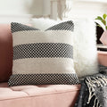 Renna Farmhouse Black Striped 20 Inch Throw Pillow