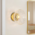 Rennnsan 1 Light Mid Century Modern Green Clear Glass Wall Sconce For Bedroom Bathroom