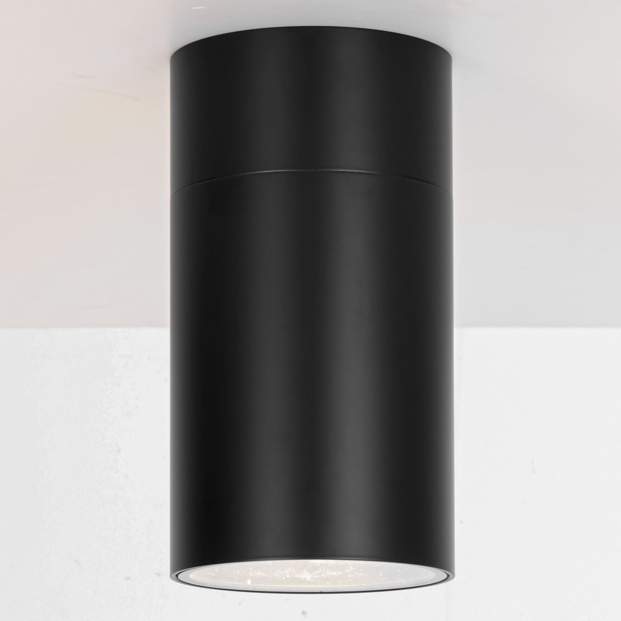 Rennnsan 1 Light Modern Black Aluminum Cylinder Flush Mount Ceiling Light For Bedroom 20.3 In. W X 4.7 In.H