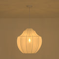 Rennnsan 1 Light Modern Fabric Lantern Chandelier For Dining Room Bedroom 16.9 In. W X 24.8 In. H